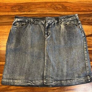 Classic Washed Denim Mini Skirt by Claire France
